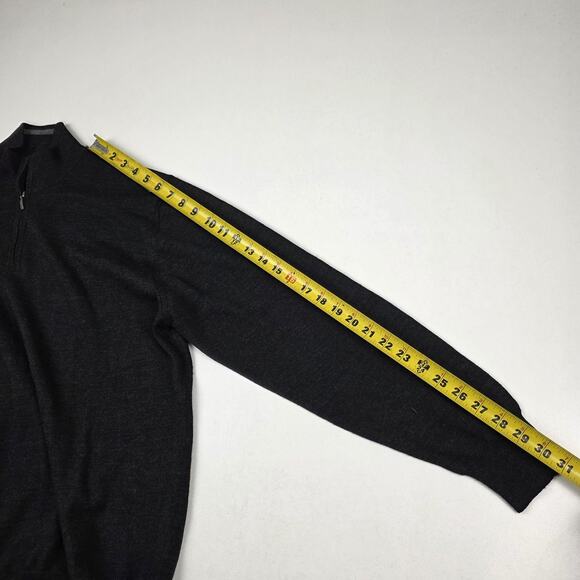Saks Fifth Avenue Sweater Mens XL Half Zip Mock Neck Merino Blend Made in Italy - Picture 6 of 10